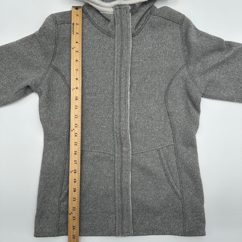 The North Face Womens Gray Crescent Full Zip Fleece Hoodie Jacket Size Medium M - Picture 4 of 11